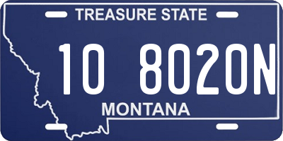 MT license plate 108020N