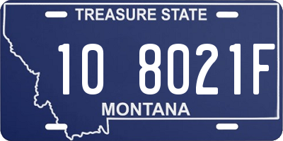 MT license plate 108021F