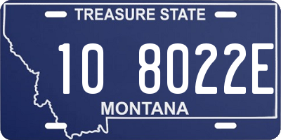 MT license plate 108022E