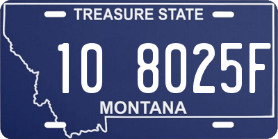 MT license plate 108025F