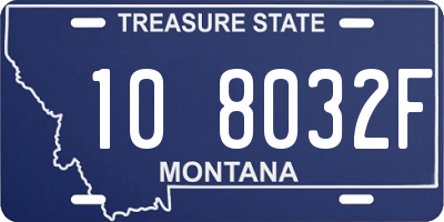 MT license plate 108032F