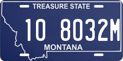 MT license plate 108032M