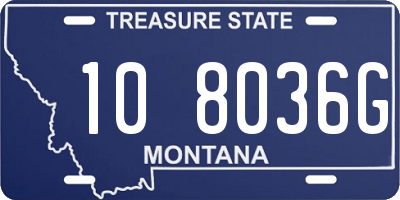 MT license plate 108036G