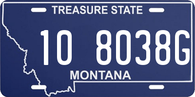 MT license plate 108038G