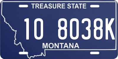 MT license plate 108038K