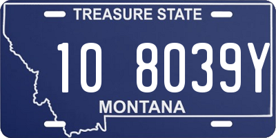 MT license plate 108039Y