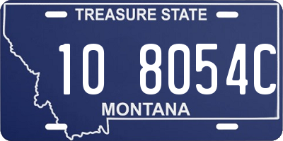 MT license plate 108054C