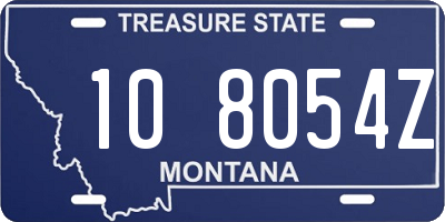 MT license plate 108054Z