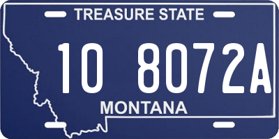 MT license plate 108072A