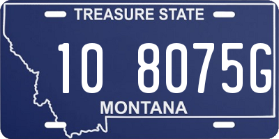 MT license plate 108075G