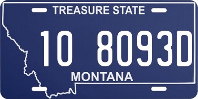 MT license plate 108093D