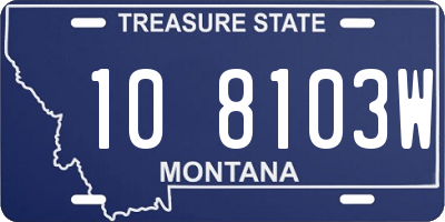 MT license plate 108103W