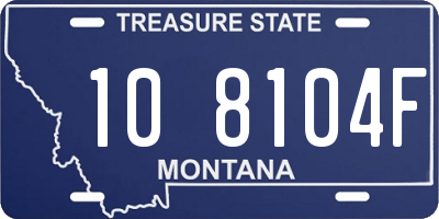 MT license plate 108104F