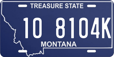 MT license plate 108104K