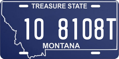 MT license plate 108108T