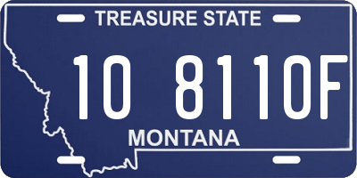 MT license plate 108110F