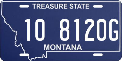 MT license plate 108120G