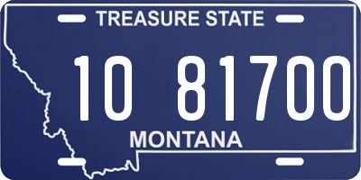 MT license plate 108170O