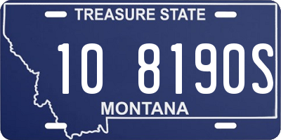 MT license plate 108190S