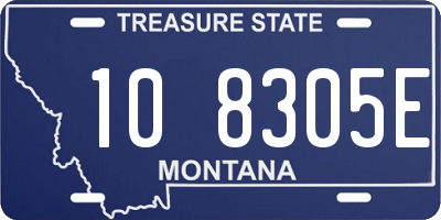 MT license plate 108305E