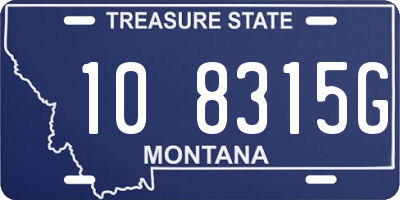 MT license plate 108315G