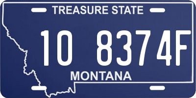 MT license plate 108374F