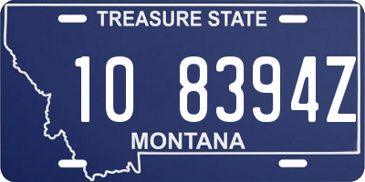 MT license plate 108394Z