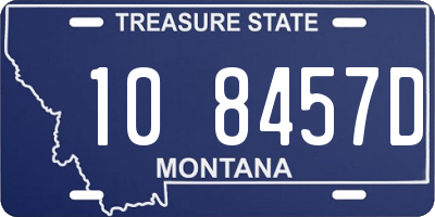 MT license plate 108457D