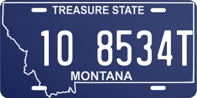 MT license plate 108534T