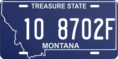 MT license plate 108702F