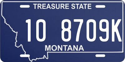 MT license plate 108709K