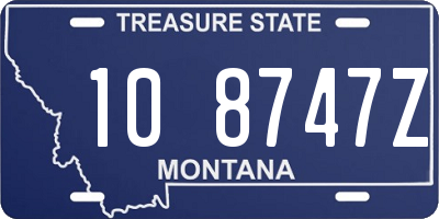 MT license plate 108747Z