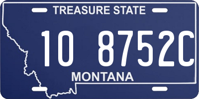 MT license plate 108752C