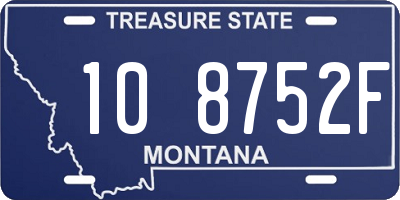 MT license plate 108752F