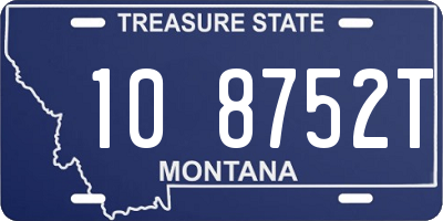 MT license plate 108752T