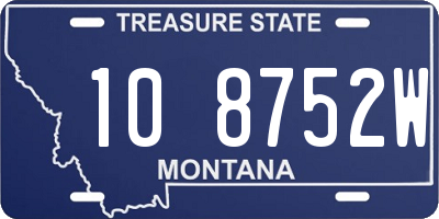 MT license plate 108752W