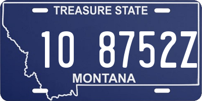 MT license plate 108752Z