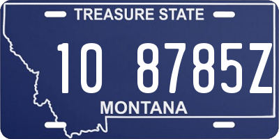 MT license plate 108785Z