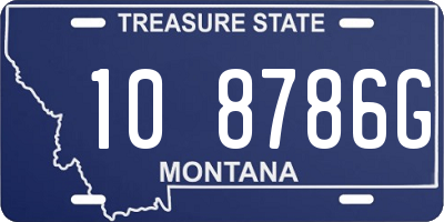 MT license plate 108786G