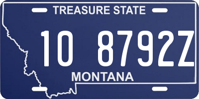 MT license plate 108792Z