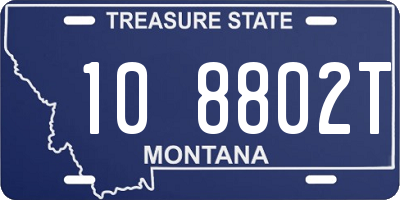 MT license plate 108802T