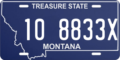 MT license plate 108833X