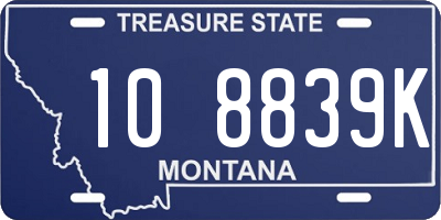 MT license plate 108839K