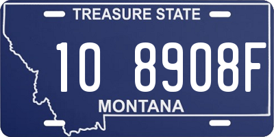MT license plate 108908F