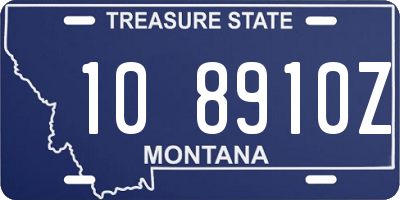 MT license plate 108910Z