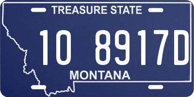 MT license plate 108917D