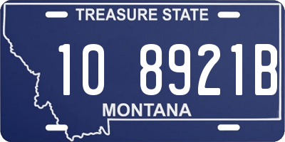 MT license plate 108921B