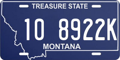 MT license plate 108922K