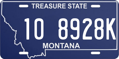 MT license plate 108928K