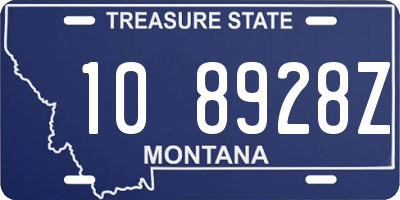 MT license plate 108928Z